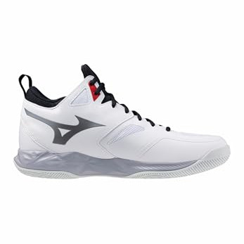 Mizuno Wave Dimension MID V1GA224596 Chaussures de volley-ball pour homme Blanc/Salsa/noir, White Salsa Black, 48.5 EU