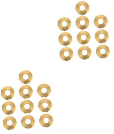 jojofuny 2 Sätze Behandeln Sie Dekorationszubehör Käfig Großer Mülleimer Leichtes Gel Platte Haushaltsverteiler Schrankgriffe Home Retro-griffdichtungen Kupferdichtungen Golden 10 Stück * 2