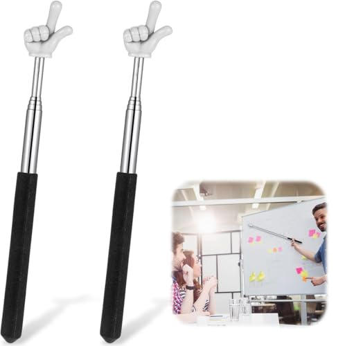 COYUN 2 Unidades De Bastón Telescópico Para Lectura De Dedos, Puntero Telescópico, Puntero De Dedo, Puntero De Presentación, Puntero Retráctil para Profesores de Escuela Primaria y Jardín de Infancia
