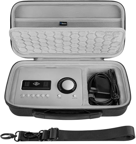 Geekria Maleta de Viaje rígida Compatible con Universal Audio Apollo Solo/USB, Bolsa para Mezclador de Audio (Gris Oscuro)