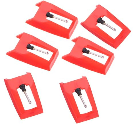 Toddmomy Lot De 6 Stylets De Rechange Pour Platine Vinyle Gramophone Jauge Aiguille Accessoire Pour Phonographe Plastique Rouge