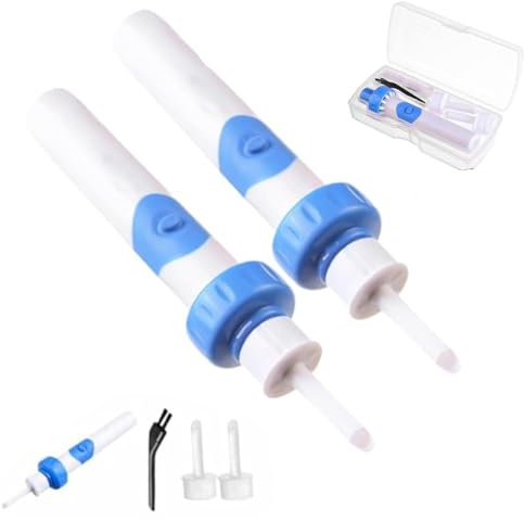 Earsavvy Ear Wax Removal Tool, Ear Savvy Vacuum, Silicone Earwax Removal Tools, Cordless EarSavvy - Gentle and Powerful Ear Wax Removal Kit, with 2 Replacement Heads(Without battery) (2 Set)