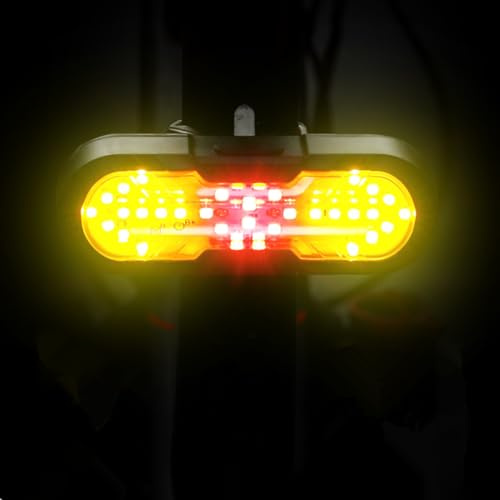 Luces de Giro para Bicicleta con Control Remoto Inalámbrico - WASAGA Luces Trasera de Bicicleta con Señal de Giro para Ciclismo y Luz Estroboscópica de Advertencia Trasera de 5 Modos de Luz