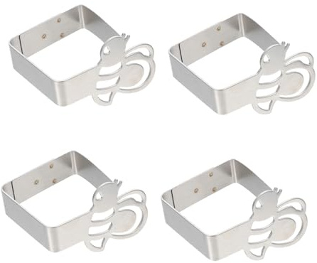 Mikikit Pinzas Piezas Inoxidable Diseño Abeja Acero, 4 Manteles