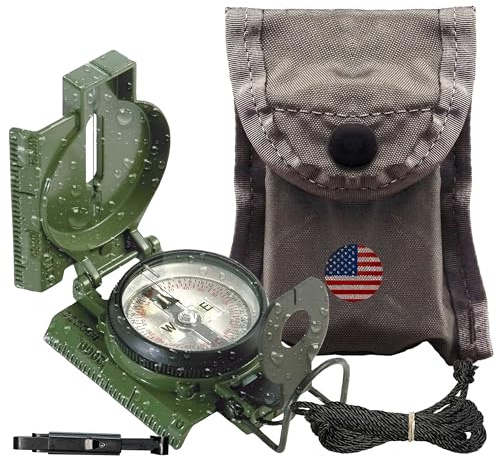 Cammenga Military Grade Phosphorescent Lensatic Compass, Made in USA
