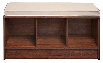 ClosetMaid 1309 3-Cube Storage Bench, Dark Cherry with Tan Cushion