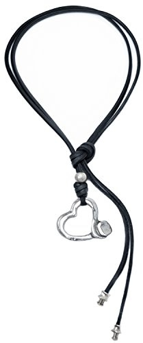Beau Soleil Jewelry Schmuck Damenschmuck Lederkette mit Herz Anhänger Symbol Halskette Ibiza Lederschmuck