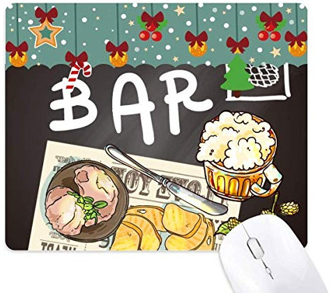 Steak Bar France Tapis de souris en caoutchouc Motif toast Bière