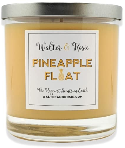 Walter & Rosie Candle Co. - Pineapple Float 11oz Scented Candle Inspired by Disney Scents & Dole Whip - Smell Like Disney Resorts - Happiest Scents on Earth - Soy Blend - Up to 40 Hrs