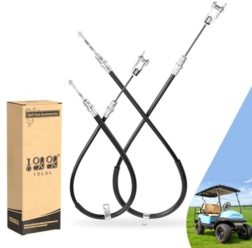 10L0L Golf Cart Brake Cable Set for Club Car Precedent 2004-up and Tempo 2018-up, Driver and Passenger Side, Replace OEM 102557501 102557502 103528701 103528702