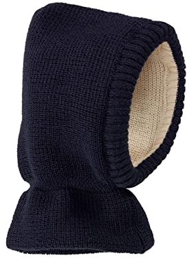 HANS NATUR Bio Baby und Kinder Schalmütze 100% Bio-Baumwolle (KBA) und Schurwolle, Blau, 54/56