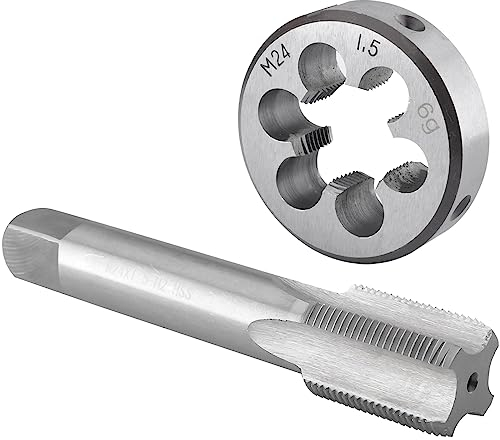 Burkit M24 x 1,5 Gewindebohrer und Schneideisen Set, M24 x 1,5 Maschinengewindebohrer und runde Schneideisen Rechtshänder