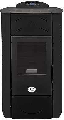 STUFE A PELLET ITALIA Siberia Hydro 15 KW - Poêle à Granulés Hydro Chaleur pour Pièces et Eau Chaude Efficacité 90% Chauffe 90m² Autonomie 20H Programmable 5 Puissances Garantie 24 Mois Noir