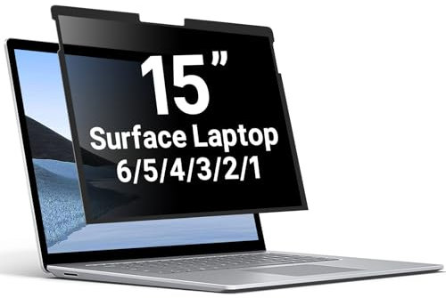 ZOEAGG Removable Privacy Screen for Surface Laptop 15 Inch, Compatible With Microsoft Surface Laptop 6/5/4/3/2/1, Reusable Anti-Spy Anti-Glare Anti Blue Light Protector