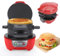 Elettrodomestici per panini con anello per omelette, 600 W Burger Maker con rivestimento antiaderente, lavabile in lavastoviglie, perfetto per una colazione veloce, presa UE (Rot)