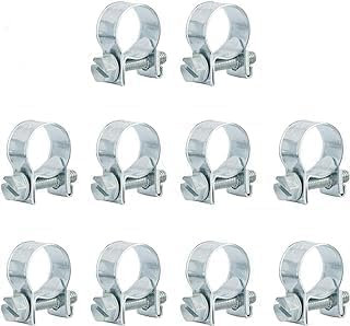 QINALO 10-Pack 26-28mm Mini Hose Clamps, Galvanized Hose Clamps, (Pipe Clamp Diameter 1 1/32 -1 3/32), Suitable for Fuel Injection Systems, Hydraulic Lines, Cars, Radiators, Gardens, etc.