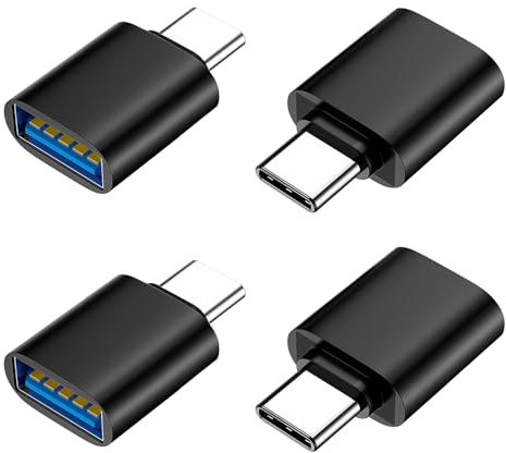 NXPUXP Adattatore da USB C a USB, 4 pezzi, adattatore USB-C a USB 3.0, adattatore OTG per cellulare, compatibile con MacBook Pro, tablet e altro ancora