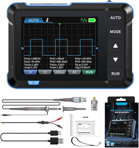 DewinLVD Oszilloskop, 2 in 1 Digitales Oszilloskop Signalgenerator DSO-153 Digitales Oszilloskop 2,8 Zoll Tft Abtastrate 5 MSPS Bandbreite 1 MHz