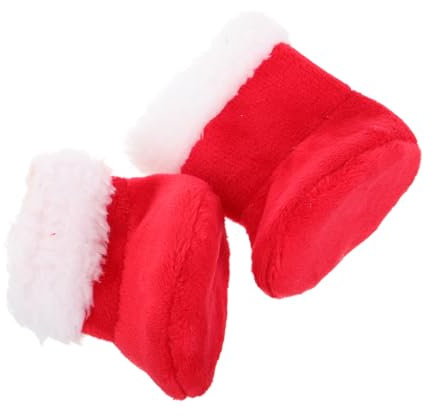 UPKOCH Santa Claus Plüsch Puppenstiefel Weihnachts-deko Miniatur Schuhe Für Puppenhaus Zubehör Kreatives Spielzeug Für Puppenfans