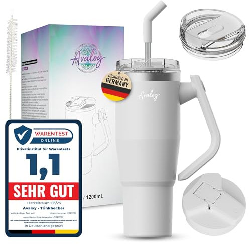Avaloy vaso termico 1200 ml 40 oz cantimplora botella aqua gimnasio owala termo Stanley Cup accesorios garrafa agua tazas taza termica stanley termo accesorios botella water bottle (blanco)