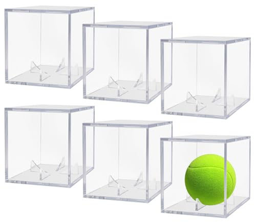Tobefore 3.15-Inch 6-Pack Baseball Display Case—Collector Display Case Transparent Acrylic, Stackable Design, Suitable for Standard-Size Baseballs, Autographed Balls, Sports Memorabilia.