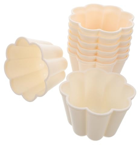Abaodam 8pcs Flower Shape Jelly Molds, Pp Plastic Pudding and Cake Moulds, Easy-use Baking and Freezing Candy Mold for Homemade Desserts, Kitchen Use