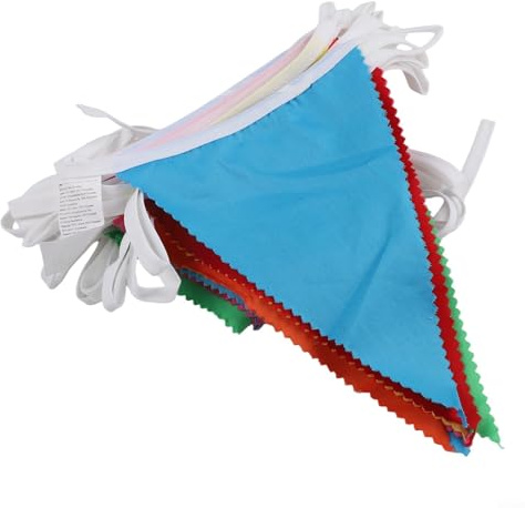 Festone in tessuto con 36 bandiere triangolari per matrimoni, compleanni, baby shower e decorazioni per feste (multicolore)