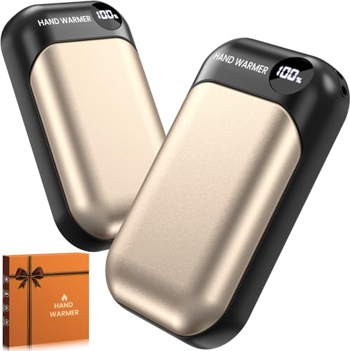 Calentador de Manos Recargable 2 en 1, Calienta Manos Electrico Duración hasta 9 Horas, Calientamanos con 4 Modos 40-55°C, Ideal para Deportes al Aire Libre/Golf/Camping/Regalo (Dorado)