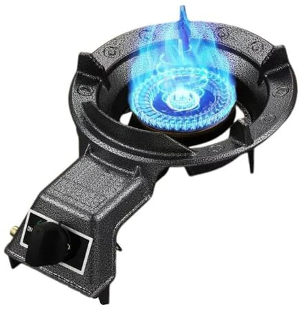 THEGA Cucina A Gas, Fornello A Gas A Porta Singola da 6,2 KW, Fornello A Gas Portatile da Tavolo, Fornello da Campeggio con Griglia in Ghisa, con Protezione Anti-spegnimento(LPG)