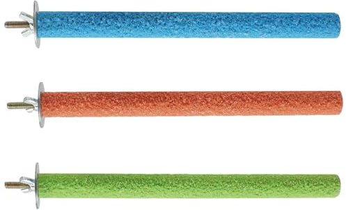 Parrot Perch | Homiladi 3Pcs Bird Perches for Cage | 20cm Budgie Perch for Nail & Beak Care - Ideal for Budgies, Parakeets, Conures, Lovebirds, Cockatiels (Orange, Blue, Green)