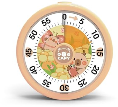 Btgghytr Timer portatile per bambini con arcobaleno rotante, visualizzazione visiva, dispositivo di gestione del tempo semplice e silenzioso per compiti a casa, cucina, fitness, arcobaleni, conto alla