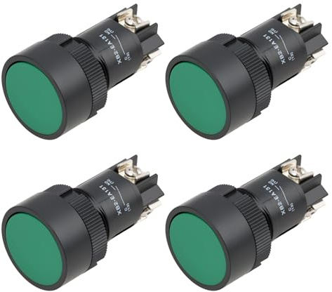 LT Easiyl 4 Pulsadores Verdes de 22 Mm Y 3 Pines NO XB2-EA131 36 V/10 A con Reinicio Momentáneo Aptos para Equipos Eléctricos Industriales