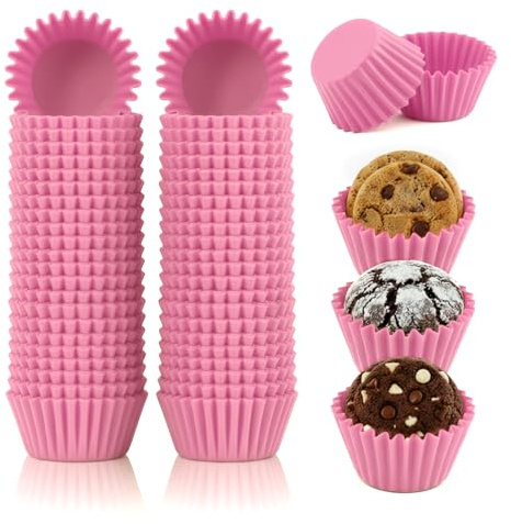 1000 Stück Mini-Cupcake-Förmchen 2,5 cm Durchmesser Papier Cupcake Förmchen kleine Muffin Förmchen Schokoladen Dessert Backförmchen zum Backen und Kochen Rosa