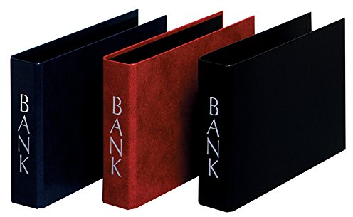 Herlitz Bankordner DIN Lang mit silberprägung, 2 Bügel, 3 Stück, eingeschweißt, weinrot / schwarz / blau