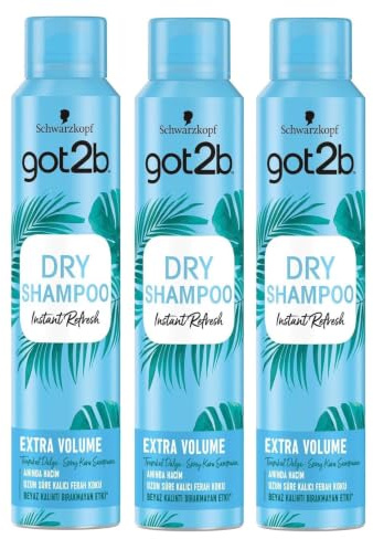 Schwarzkopf Got2b Trockenwäsche Trockenshampoo, Volumen, 3er Pack (3 x 200 ml)