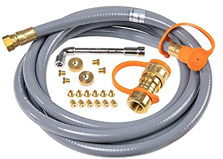 BLACKSTONE 5249 Propane to Natural Gas Conversion Kit for Grill, Compatible 28, 36 Griddles, Tailgater, Rangetop Combo & Single Burner Rec Stove – Hose, Quick Connect Fitting, Gray