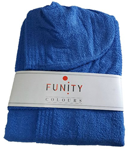 Generico Accappatoio in spugna con cappuccio di puro cotone idrofila unisex Funity colore Blu Taglia XL