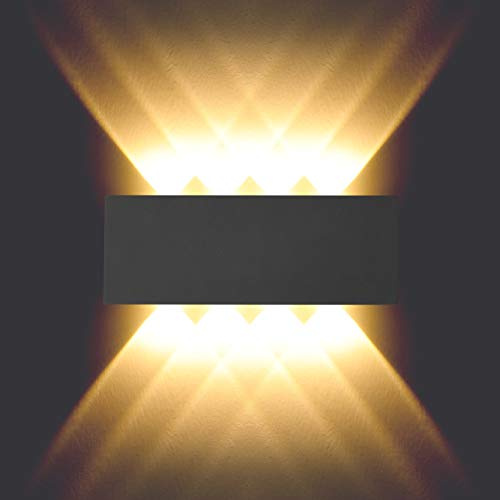 BELLALICHT 8W LED Wandleuchte Innen - Aluminium Up Down Spotlicht Wandlichter Wandlampe, IP54 Wasserdicht für Wohnzimmer Schlafzimmer Flur Treppe Warmweiß