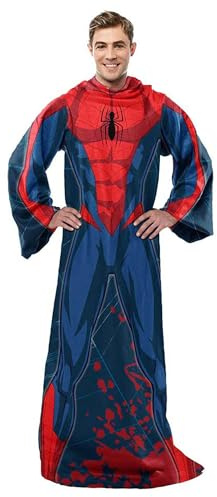 Northwest Spider-Man Spidey Webs - Manta de Tacto Sedoso para Adultos con Mangas, 48 x 71 Pulgadas