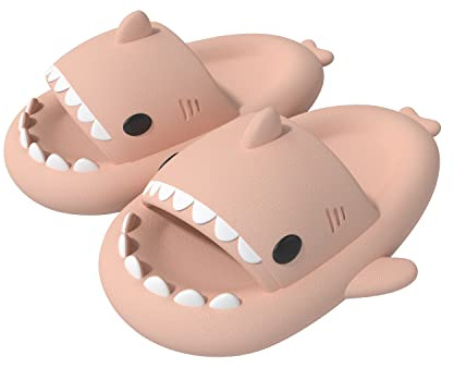 ChayChax Tofflor Shark Sildes för kvinnor, män och barn, haj-badtofflor för sommaren, halkfria badskor/strandsandaler