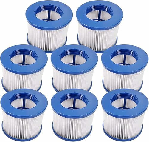 woejgo Cartucho de filtro de spa para accesorios de jacuzzi, filtro Clever Spa de 75 x 100 mm, filtro de piscina compatible con piscinas de spa, filtro de láminas (azul-8 unidades)