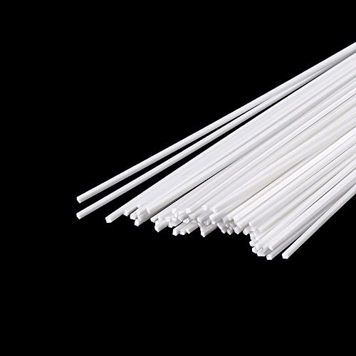 SKYPRO 100Pcs 1x1x250mm White ABS Styrene Plastic Square Bar Rods for DIY Toys Doll House, DIY Sand Table Model, DIY Scene Making, Building Making