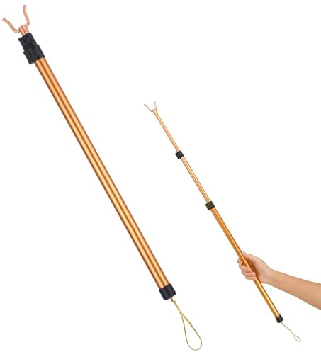 Cabilock Telescopic Clothing Pole Adjustable Extendable Aluminum Alloy Laundry Pole for Hanging Clothes Curtains and Reaching High Shelves 20.47 Inches