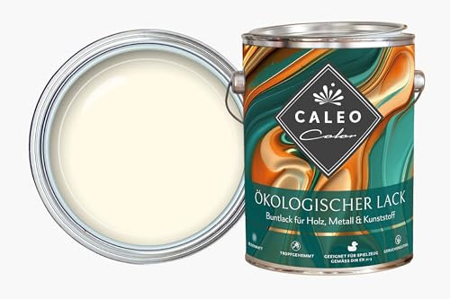 Caleo Color Lack MUSCHELHERZ Cremeweiß, 0,15 Liter - ökologischer Lack für Möbel - natürlich, lösemittelfrei, spielzeugtauglich