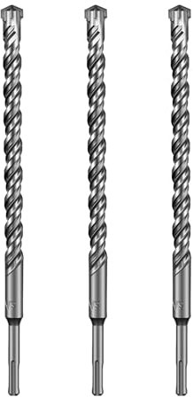 SALI SDS Plus Bohrer Set 18x310mm 3 tlg. Hammerbohrer Set Betonbohrer mit 4 Hartmetall Spitze & Präzises Schnelles Bohren in Beton Zubehör Bohrhammer Steinbohrer für Stahlbeton,Naturstein,Ziegelmauer