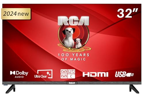 RCA E32 Televisión 32 Pulgadas (81cm) Non Smart LED TV 32 HD,Triple Reducción del Ruido,Modelo de Hotel