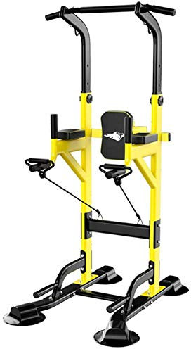 KOOFUR Klimmzugstation, Dip-Bar-Station, Kraftturm, Multi-Gym, Klimmzuggestell, Dip-Stangen, freistehend, höhenverstellbar, Tragkraft 450 kg, Krafttraining für Zuhause, Multifu