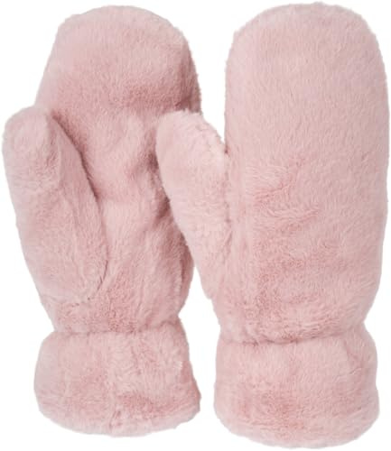 styleBREAKER Damen Fäustlinge aus kuscheligem Fake Fur Material - Weiche und warme Kunstfell Winterhandschuhe 09010050, Farbe:Altrose