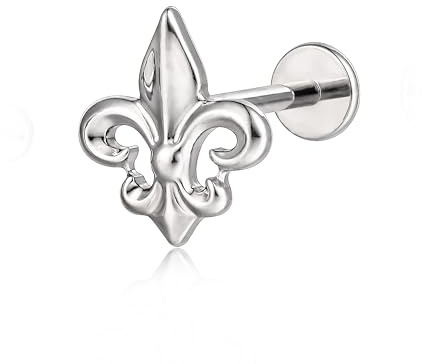 limerencia 18G Titan Labret Stecker, Hypoallergenes Lippenpiercing Ohrstecker mit flacher Rückseite und Innengewinde für Tragus Bioflex Helix, Conch Knorpel Nase 6 mm 8 mm 10 mm