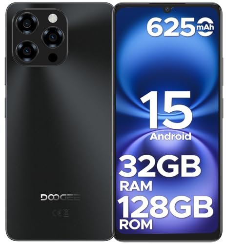 DOOGEE Note 58 Mobile Phones, (2025) Newest Android 15 Phone, 6250mAh 32GB+128GB/2TB Smart Phone, 6.75 HD+, 16MP+8MP, 4G Dual SIM Free Unlocked Mobile Phones, Face ID, Widevine L1, 5G WiFi/OTG/NFC